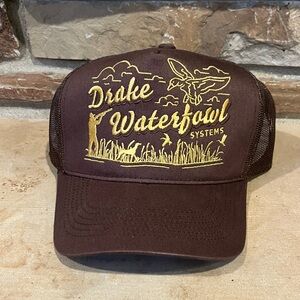 Drake Waterfowl Systems Retro Billboard Mesh Brown and Yellow Embroidered Cap